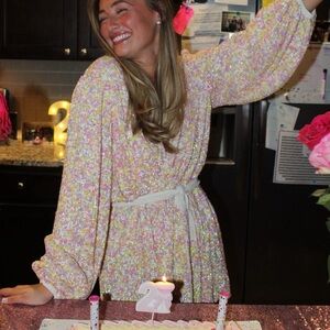 Retrofête Long Sleeve Sequin Mini Dress